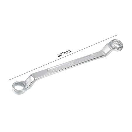 Cr-V Utoolmart 24mm x 27mm Metric 12 Point Offset Double Box End Wrench Chrome Plated Cr-V Utoolmart 24mm x 27mm Metric 12 Point Offset Double Box End Wrench Chrome Plated